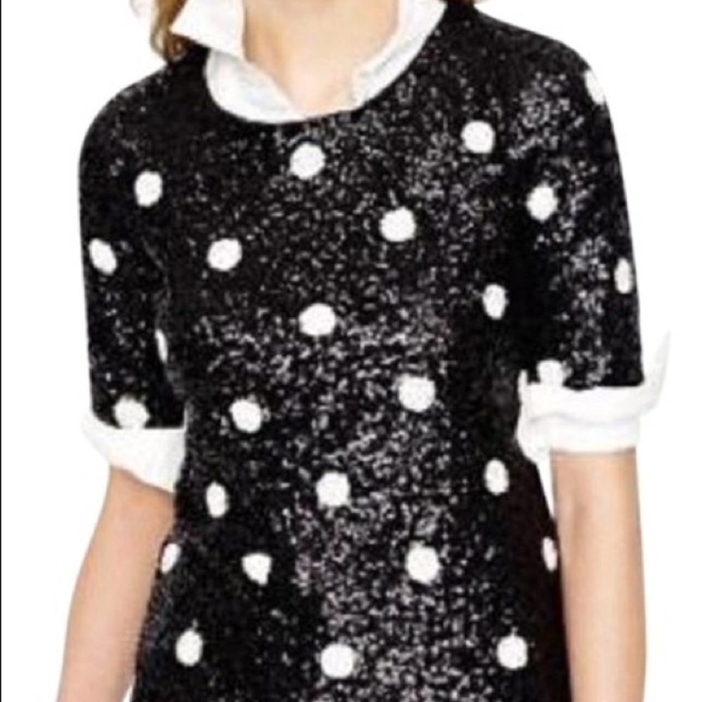 J. Crew size XS black with white polkadot top